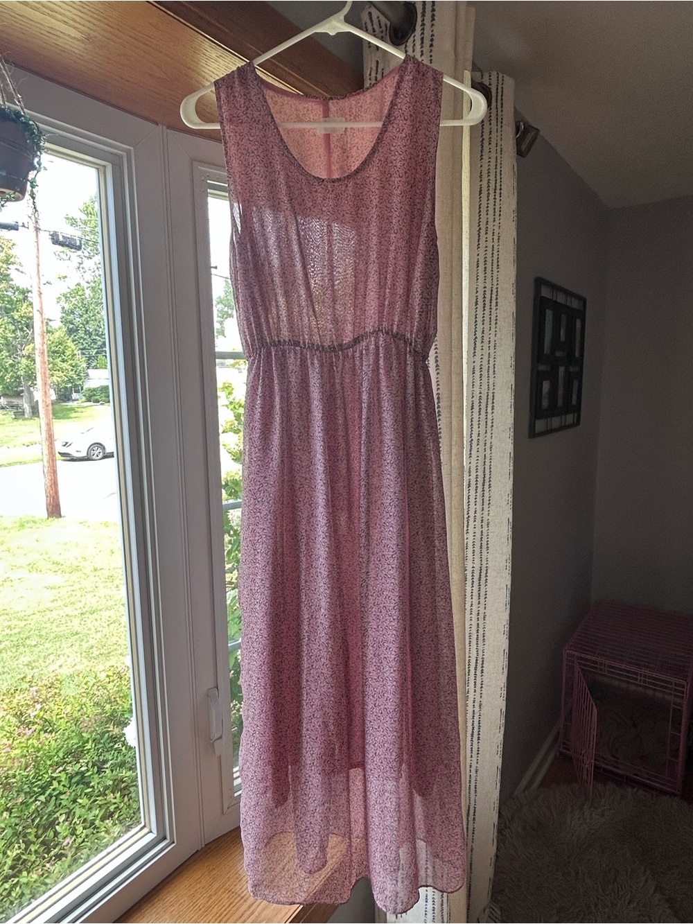 Light Pink Floral Sleeveless Maxi Dress